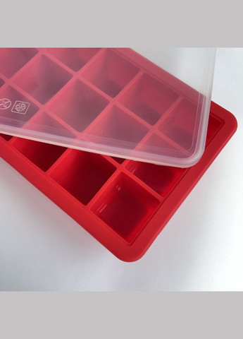 Силиконовая форма для льда Bar House средний куб 3.2 х 3.2 см 15 кубиков с крышкой No Brand (341827947)