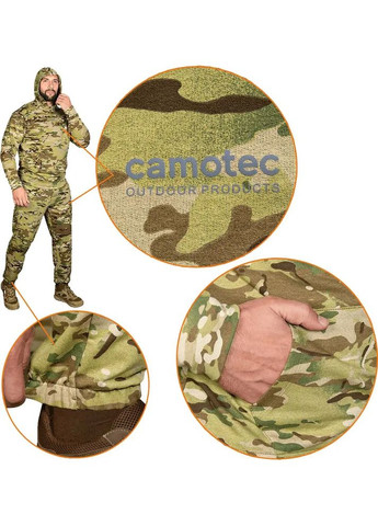 Комбинированный демисезонный костюм basic hood 3.0 камуфляж Camotec