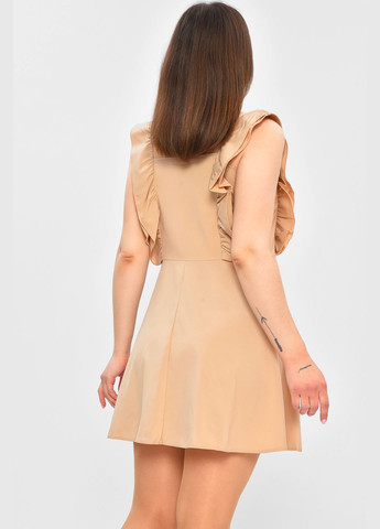 Сарафан жіночий однотонний бежевого кольору Let's Shop (331600698)