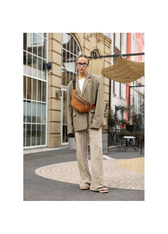 Большая женская кожаная сумка на пояс бананка Tirso Max рыжая Sambag (360239317)