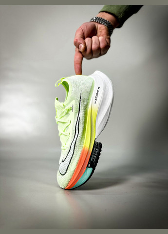Зеленые демисезонные мужские и женские кроссовки nike air zoom alphafly next 2 green | найк аир зум алфафлай зеленые No Brand