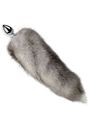 Металева анальна пробка з хвостом із натурального хутра size M Artctic fox Art of Sex (298474076)