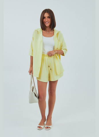 Однотонний костюм з сорочкою та шортами Lurex (339433433)