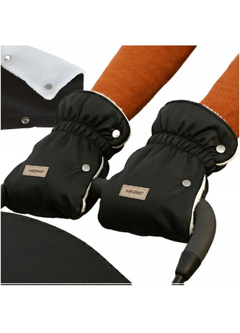 Комплект рукавички муфта подвійні з кнопковими застібками еластичними манжетами для коляски 2 штуки (482139-Prob) Чорні Unbranded (370843581)