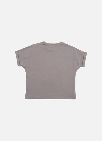 Сіра літня футболка з коротким рукавом для дівчинки колір сірий cb-00273485 Yuki