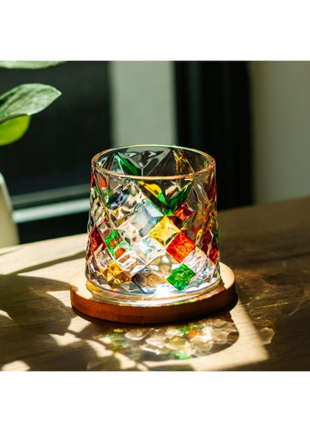 Стакан юла для виски 300 мл прозрачный с бамбуковой подставкой для дома и бара для аэрации напитка ProDobro (364192877)