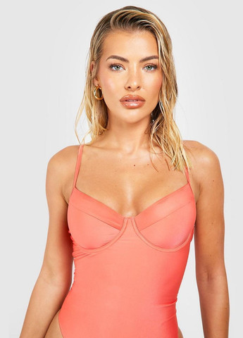 Рожевий літній купальник суцільний суцільний Boohoo