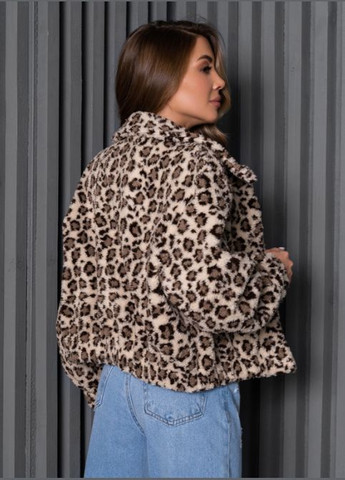 Бежевый женский стильный жакет No Brand леопардовый - демисезонный