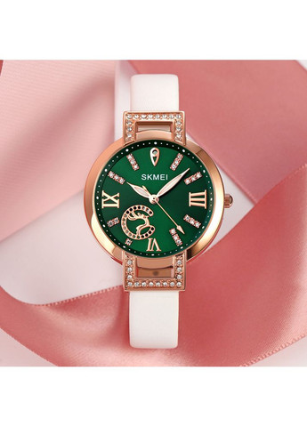 Часы кварцевые женские золотистые с кожаным ремешком классические белые для повседневного ношения ProDobro (367265493)