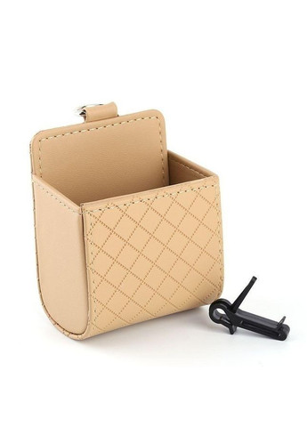 Кожаный карман-органайзер для телефона в автомобиль, навесной органайзер для телефона (бежевый) China (368682345)