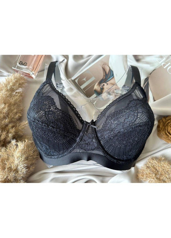 Чёрный лифчик без поролона на 4 размер черный Acousma