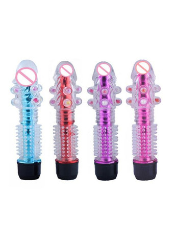 Гелевый вибратор Silicone ribbed с шариками No Brand (339864972)