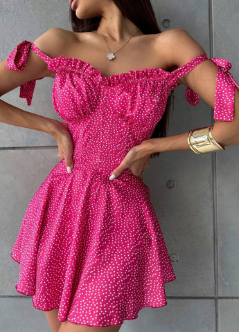 Изысканный комбинезон с узором Tik-Tak горошек розовый повседневный софт