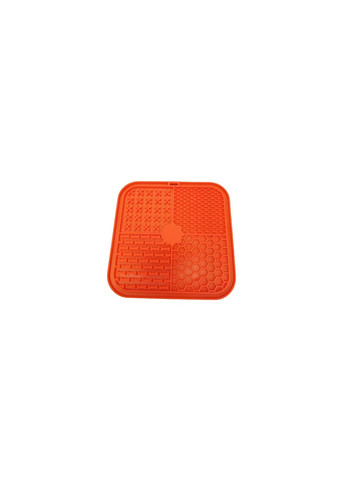 Силіконовий килимок для собак антистрес для злизування 20х20 см помаранчевий Ecotoys (269341834)