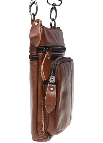 Сумка планшет через плече для документів та для телефону чоловіча з натуральної шкіри маленька Коричневий 37330 Keizer (353690062)