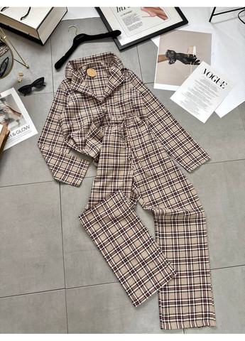 Бежева всесезон піжама сорочка + брюки No Brand