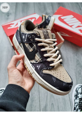 Комбіновані Осінні кросівки чоловічі nike sb dunk low travis scott найк сб данк No Brand