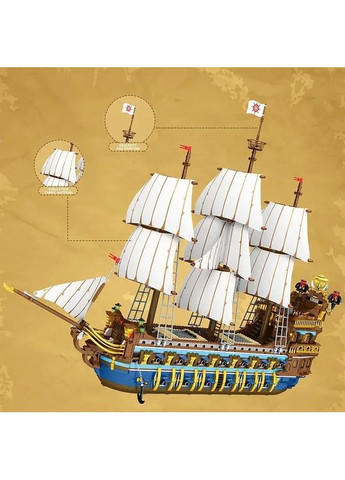 Конструктор корабель Королівський фрегат 3162 деталей 87 см (66011) Reobrix (367960499)