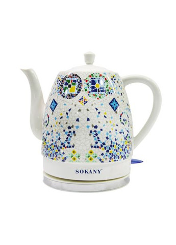 Электрочайник керамический SK-09008 мозаика разноцветный дисковый на 1,5 литра. Sokany (318016462)