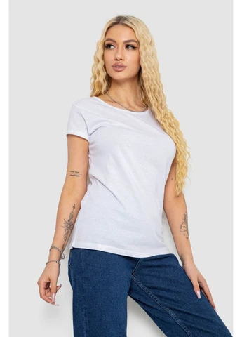 Футболка жіноча однотонна, колір чорний, 244R2206 Ager - (325405827)