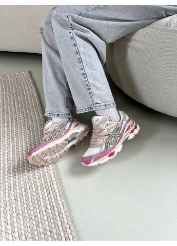Рожеві Осінні кросівки чоловічі asics gel nyc white pink асікс гель нюк No Brand