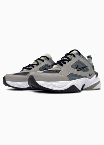 Сірі Осінні кросівки чоловічі і жіночі nike m2k tekno grey white black | найк м2к техно сірі No Brand