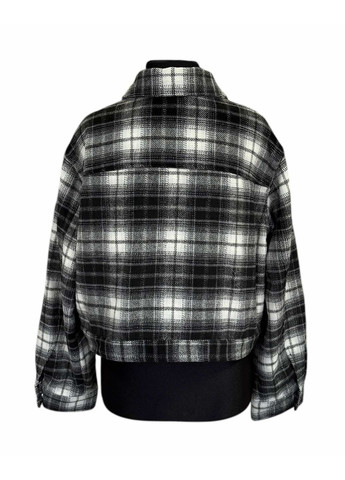 Черно-белая демисезонная куртка-рубашка H&M