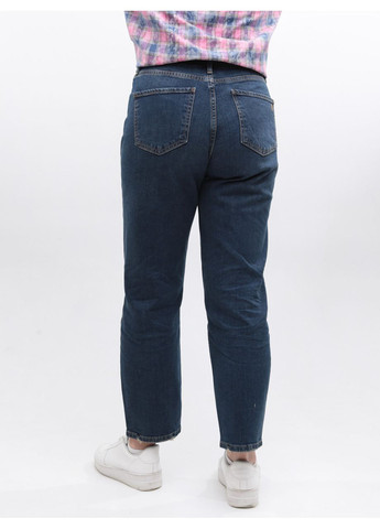 Джинси жіночі МОМ прямі темно-сині у великих розмірах Мom regular Cracpot - (369668956)