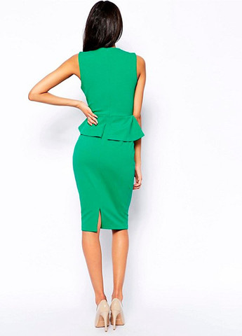 Зеленое вечернее, праздничный, деловое платье футляр, с баской Vesper однотонное