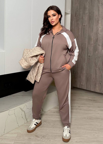 Жіночий костюм трійка з двонитки з жилеткою із плащівки Tik-Tak (340334644)