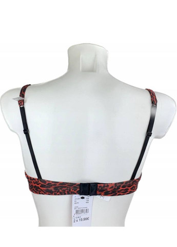 Червоний котоновий бюстгалтер з натуральним пуш ап ефектом жіночий анімалістичний принт Fashion Forms