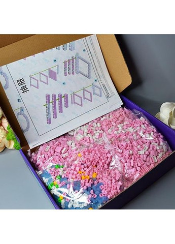 Светящийся 3D-конструктор Blocks "Bearbrick" детский 4031 детали фигурка медведя 50 см Фиолетовый Magic (361161796)