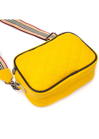 Шкіряна сумка жіноча крос-боді 22114 Жовта Vintage (297138389)