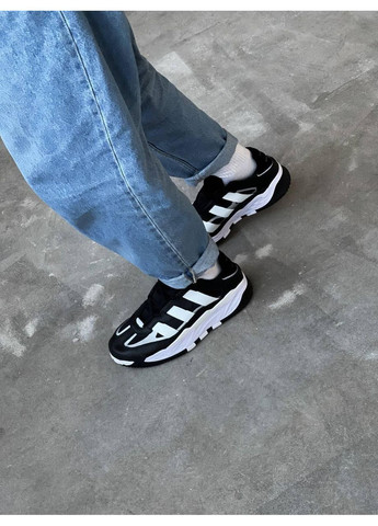 КРОССОВКИ ЖЕНСКИЕ ADIDAS NITEBALL BLACK WHITE АДИДАС НАЙТБОЛ No Brand чёрные демисезоны (367171260)
