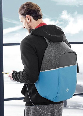 Рюкзак антизлодій з Rfid Topmove IAN352250 12L Сірий з блакитним Top Move (298473204)