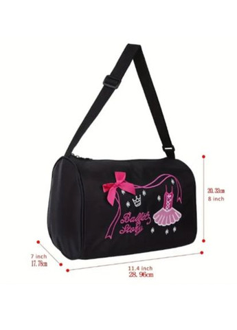 Cумка-боченок черная детская для танцев, гимнастики и спорта 26x23x15 No Brand (361147695)