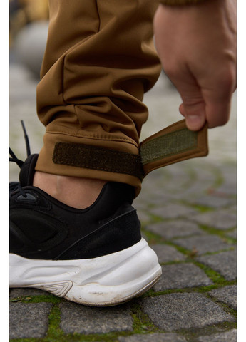 Теплый мужской костюм Soft Shell койот на флисе с шевроном Intruder Reef (366868551)