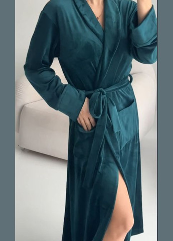 Халат довгий велюровий жіночий на запах No Brand халат (318679117)