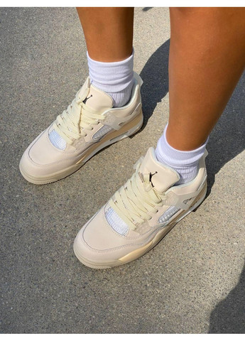 КРОСІВКИ ЖІНОЧІ NIKE AIR JORDAN RETRO 4 BEIGE 3 НАЙК АІР ДЖОРДАН No Brand бежеві демісезони (369389752)