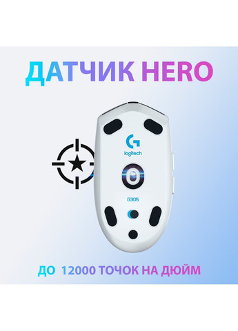 Миша ігрова G305 Lightspeed White Logitech (360427731)