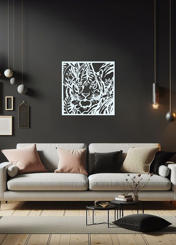Современная картина на стену, декор для комнаты "Охота тигра", декоративное панно 35х38 см Woodyard (292113832)