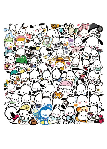 Набір наклейок, стікерів Почако Почакко Pochacco наклейки 60+3 шт Голуба коробка Sanrio (363977698)