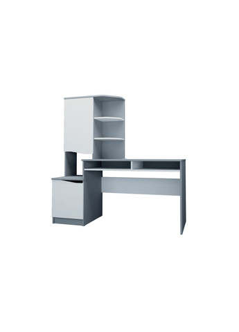 Комп'ютерний стіл Gaston Біла Аляска / Графіт лівий Intarsio (372178885)