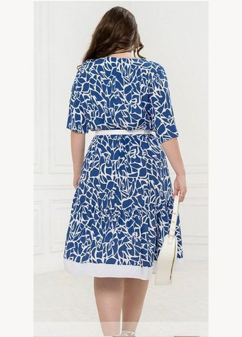 Синее джинсовое платье женское леди совершенство летнее 275 синий, 62 Sofia с рисунком