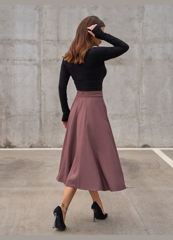 Коричневая повседневная однотонная юбки ISSA PLUS колокол