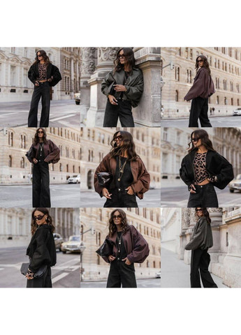 Жіноча куртка-бомбер зі штучної замші на підкладці на блискавці (362588293)