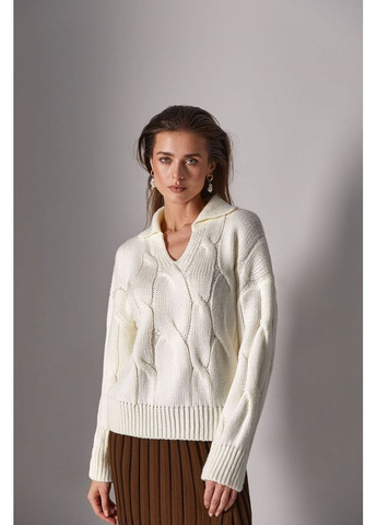 Молочный джемпер поло 2718 синий Triko Bakh