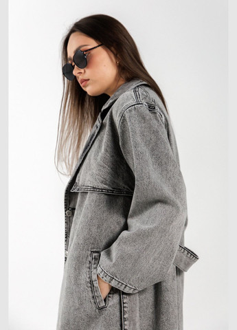 Сіре демісезонне Тренч жіночий 4020 (2000990436481D) shop (2000990436481) Zeo Basic