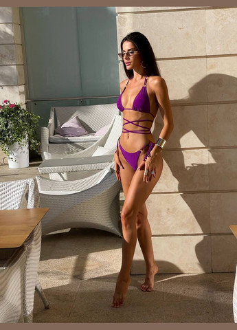 Фиолетовый летний женский купальник раздельный Vital-Textile 2572/1