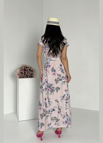 Светло-розовое повседневный, кэжуал невероятное летнее платье в нежный цветочный принт INNOE с цветочным принтом